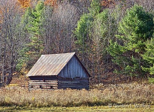 Canadian Shield Scene_DSCF02999.jpg - Log barn photographed near Calabogie, Ontario, Canada.